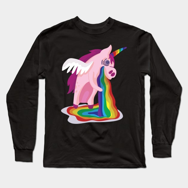 Hungover Unicorn Long Sleeve T-Shirt by madeinchorley